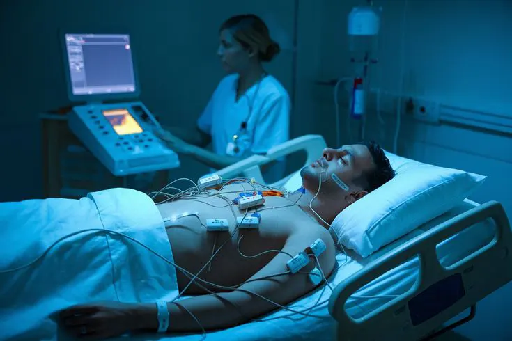 صورة توضيحية لدراسة النوم وتخطيط الدماغ لقياس النشاطات الحيوية أثناء النوم